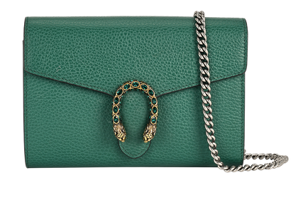 Dionysus Chain Wallet, &pound;795, Handbags, Green, Leather, Front view